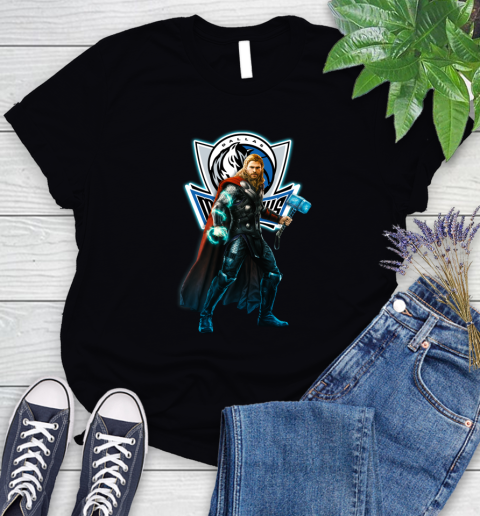 NBA Thor Avengers Endgame Basketball Dallas Mavericks Women's T-Shirt 2