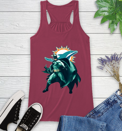 NFL Batman Football Sports Miami Dolphins Racerback Tank 8