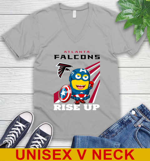 NFL Football Atlanta Falcons Captain America Marvel Avengers Minion Shirt V-Neck T-Shirt 3
