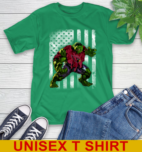 Arizona Cardinals Hulk Marvel Avengers NFL Football American Flag T-Shirt 7