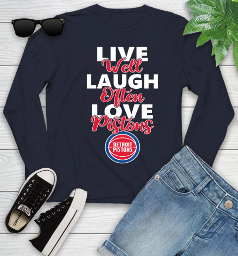 NBA Basketball Detroit Pistons Live Well Laugh Often Love Shirt Youth Long Sleeve 2