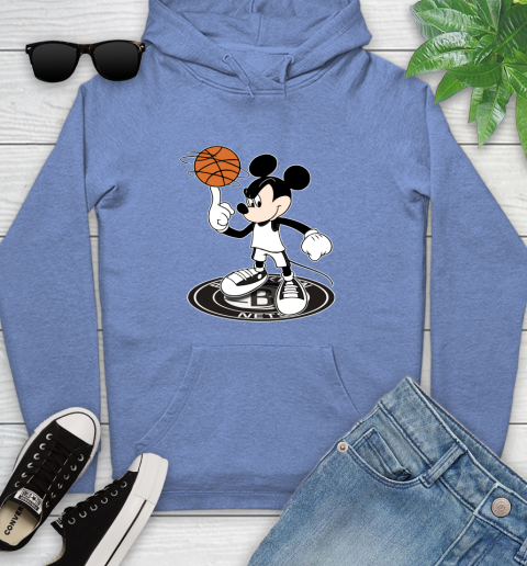 NBA Basketball Brooklyn Nets Cheerful Mickey Disney Shirt Youth Hoodie 11