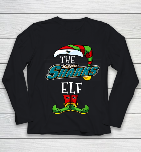 San Jose Sharks Christmas ELF Funny NHL Youth Long Sleeve