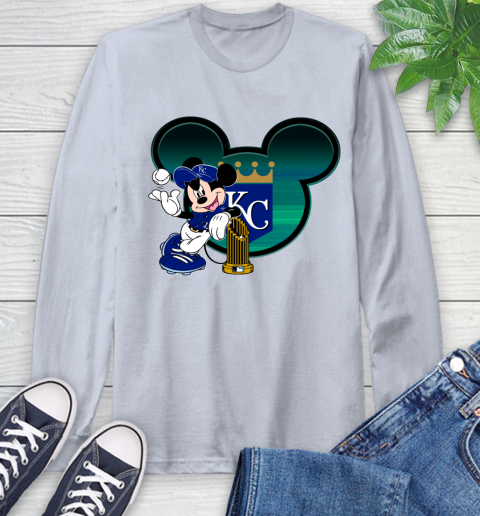 MLB Kansas City Royals The Commissioner's Trophy Mickey Mouse Disney Long Sleeve T-Shirt 6