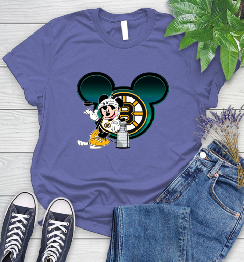 NHL Boston Bruins Stanley Cup Mickey Mouse Disney Hockey T Shirt Women's T-Shirt 11