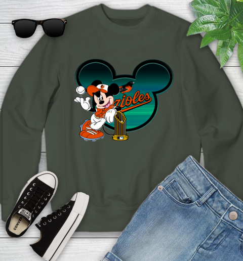 MLB Baltimore Orioles The Commissioner's Trophy Mickey Mouse Disney Youth Sweatshirt 10