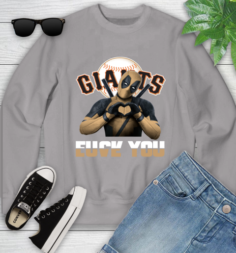 MLB San Francisco Giants Deadpool Love You Fuck You Baseball Sports Youth Sweatshirt 3