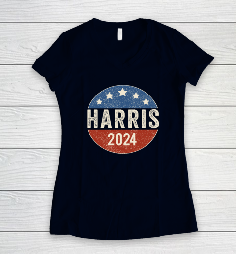 Kamala Harris 2024 For President Campaign US Flag Women's V-Neck T-Shirt 2