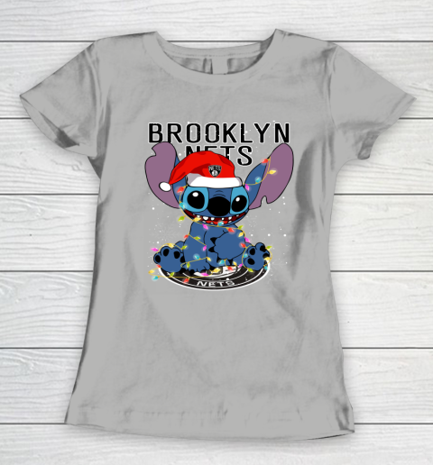 Brooklyn Nets NBA noel stitch Basketball Christmas Women's T-Shirt 8