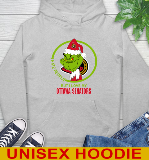 Ottawa Senators NHL Christmas Grinch I Hate People But I Love My Favorite Hockey Team Hoodie 6