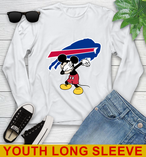 Buffalo Bills NFL Football Dabbing Mickey Disney Sports Youth Long Sleeve