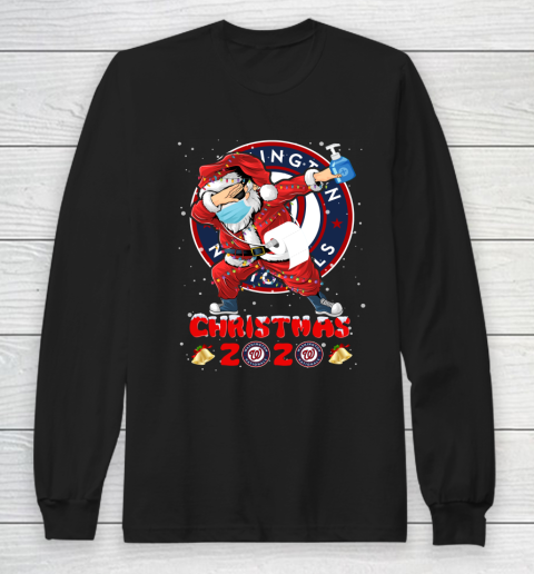 Washington Nationals Funny Santa Claus Dabbing Christmas 2020 MLB Long Sleeve T-Shirt