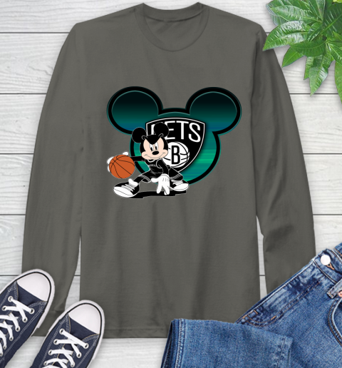 NBA Brooklyn Nets Mickey Mouse Disney Basketball Long Sleeve T-Shirt 8
