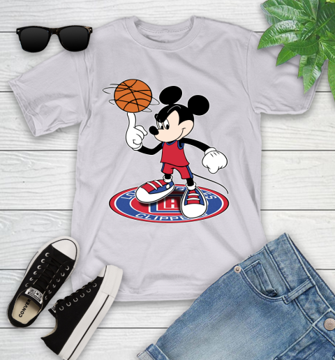 NBA Basketball LA Clippers Cheerful Mickey Disney Shirt Youth T-Shirt 4