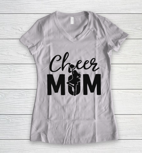 Mother's Day Funny Gift Ideas Apparel  Pink Cheer Mom Gifts Cheerleader Mom Shirt Mama Mother T Shi Women's V-Neck T-Shirt