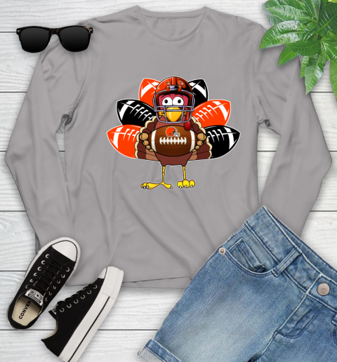 Cleveland Browns Turkey Thanksgiving Day Youth Long Sleeve - Image 6