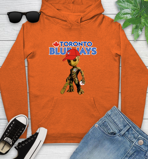MLB Toronto Blue Jays Groot Guardians Of The Galaxy Baseball Youth Hoodie 5
