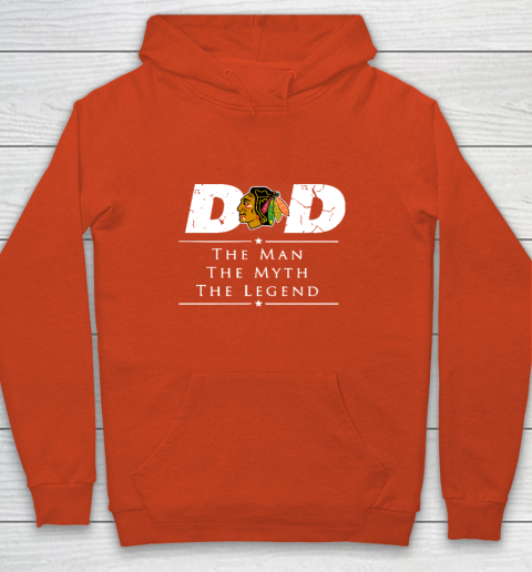 Chicago Blackhawks NHL Ice Hockey Dad The Man The Myth The Legend Youth Hoodie 3