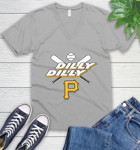 MLB Pittsburgh Pirates Dilly Dilly Baseball Sports V-Neck T-Shirt 4