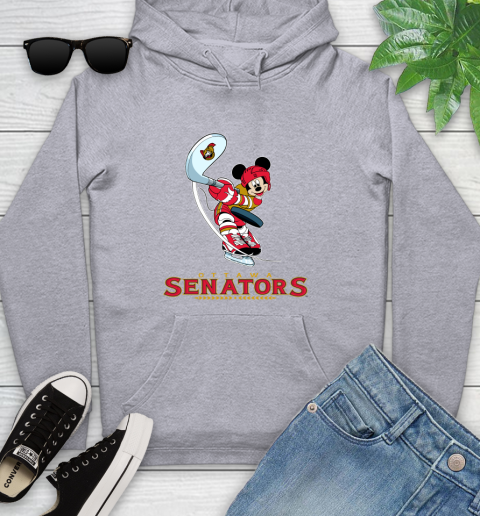 NHL Hockey Ottawa Senators Cheerful Mickey Mouse Shirt Youth Hoodie 6