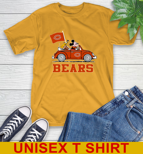 NFL Football Chicago Bears Pluto Mickey Driving Disney Shirt T-Shirt 3