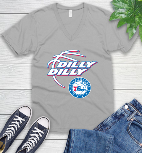 NBA Philadelphia 76ers Dilly Dilly Basketball Sports V-Neck T-Shirt 4