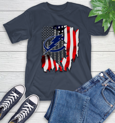 Tampa Bay Lightning NHL Hockey American Flag T-Shirt 3