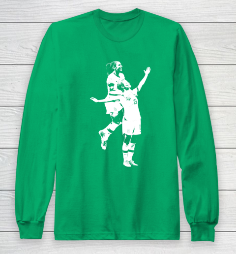 Megan Rapinoe and Alex Morgan Victory Pose  The White Stencil Long Sleeve T-Shirt 4
