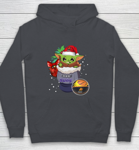 Phoenix Suns Christmas Baby Yoda Star Wars Funny Happy NBA Youth Hoodie 7