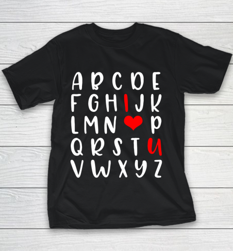 Alphabet ABC I Love You Romance Valentine Slogan Youth T-Shirt
