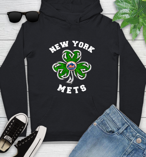 MLB New York Mets Three Leaf Clover St Patrick's Day Baseball Sports Youth Hoodie