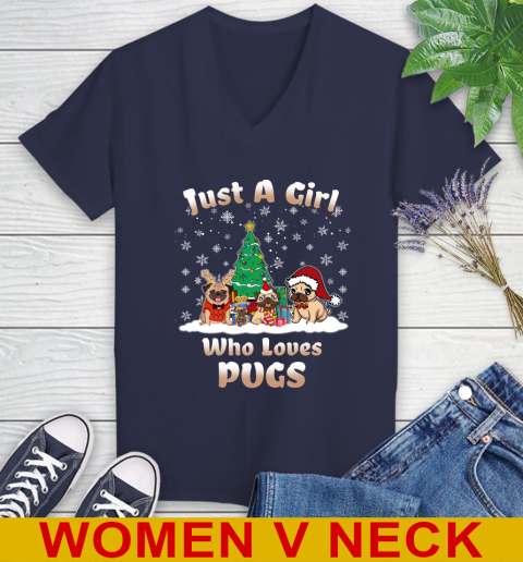 Christmas Just a girl who love pugs dog pet lover 84