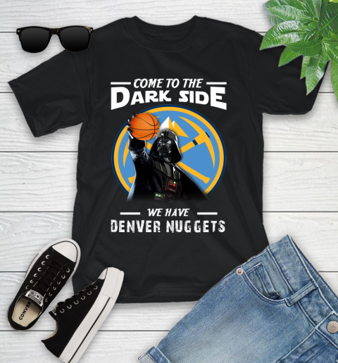 NBA Come To The Dark Side We Have Denver Nuggets Star Wars Darth Vader Basketball Youth T-Shirt