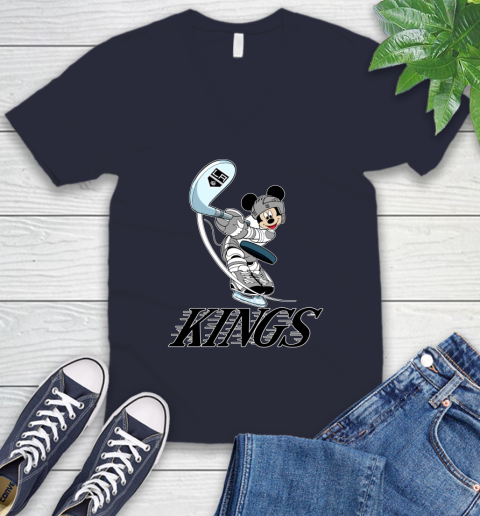 NHL Hockey Los Angeles Kings Cheerful Mickey Mouse Shirt V-Neck T-Shirt 3