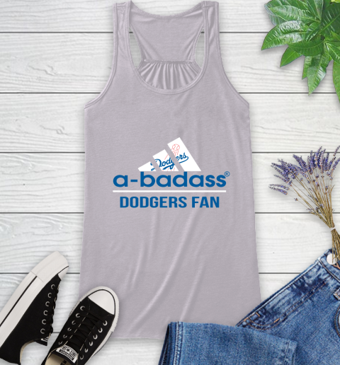 MLB A Badass Los Angeles Dodgers Fan Adidas Baseball Sports Racerback Tank 4