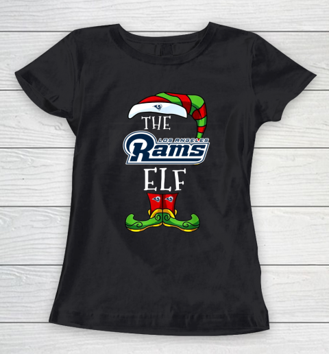 Los Angeles Rams Christmas ELF Funny NFL Women's T-Shirt