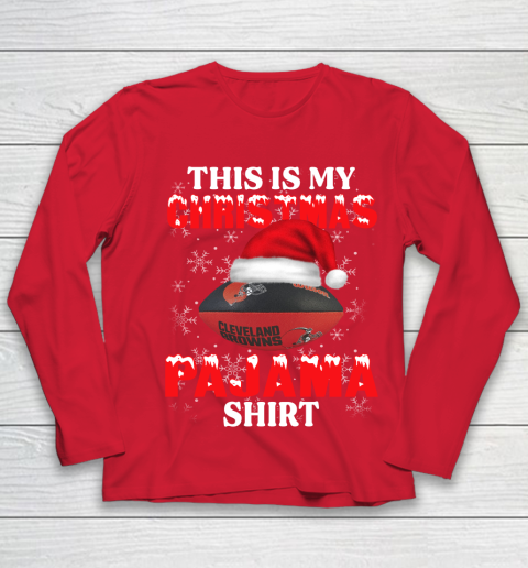 Cleveland Browns This Is My Christmas Pajama Shirt NFL Youth Long Sleeve 8