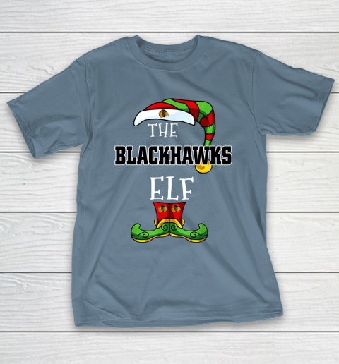 Chicago Blackhawks Christmas ELF Funny NHL T-Shirt 6