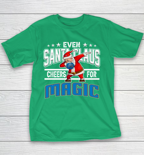 Orlando Magic Even Santa Claus Cheers For Christmas NBA Youth T-Shirt 3