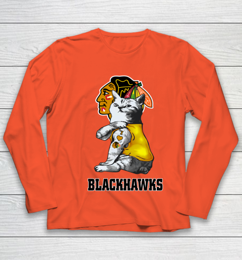 NHL My Cat Loves Chicago Blackhawks Hockey Youth Long Sleeve 3