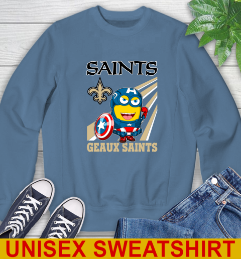 NFL Football New Orleans Saints Captain America Marvel Avengers Minion Shirt Sweatshirt 10