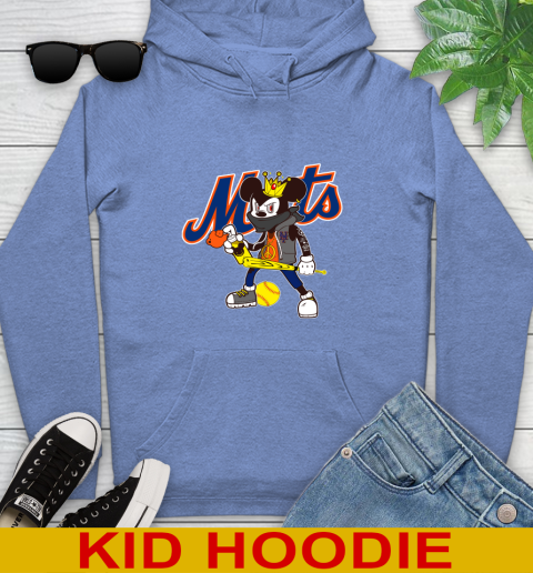 New York Mets MLB Baseball Mickey Peace Sign Sports Youth Hoodie 12