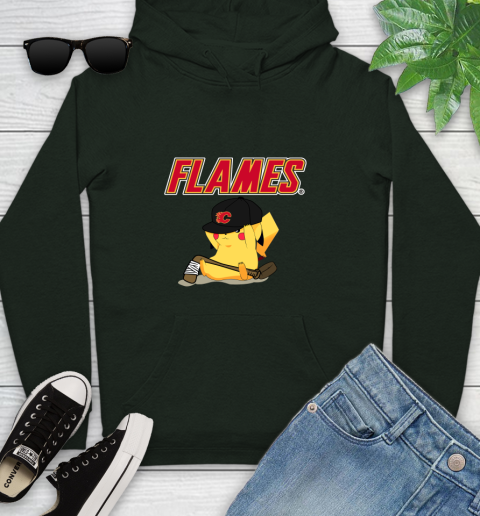 NHL Pikachu Hockey Sports Calgary Flames Youth Hoodie 13