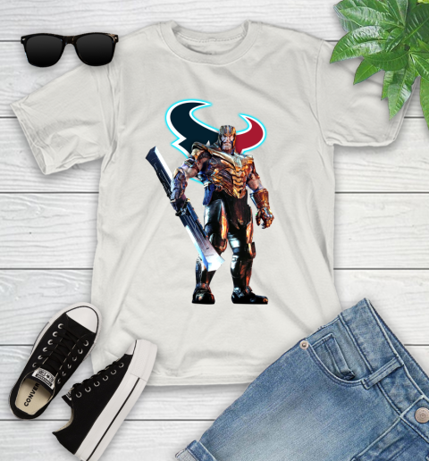 NFL Thanos Gauntlet Avengers Endgame Football Houston Texans Youth T-Shirt 12