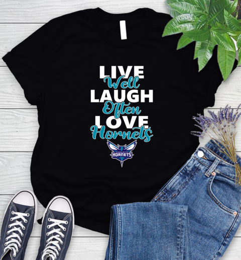 NBA Basketball Charlotte Hornets Live Well Laugh Often Love Shirt Women's T-Shirt