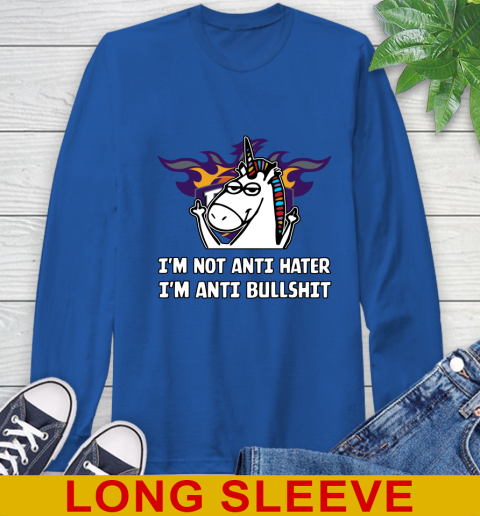 Phoenix Suns NBA Basketball Unicorn I'm Not Anti Hater I'm Anti Bullshit Long Sleeve T-Shirt 9