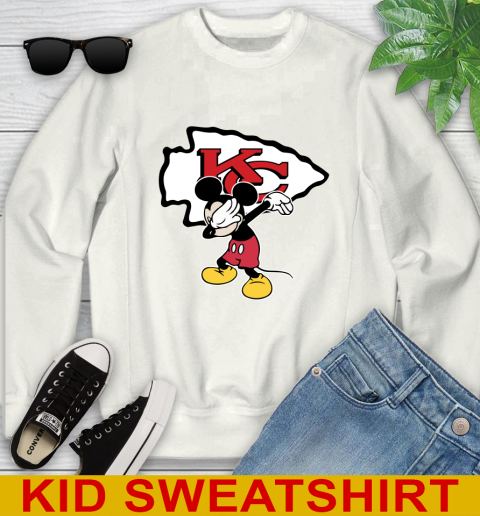 Kansas City Chiefs NFL Football Dabbing Mickey Disney Sports Youth Sweatshirt