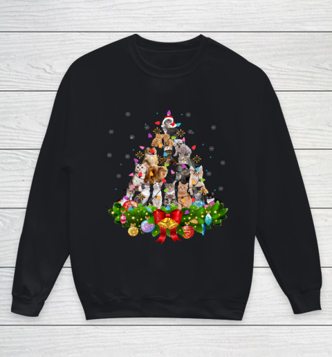 Funny Cat Christmas Tree Xmas Gifts Youth Sweatshirt