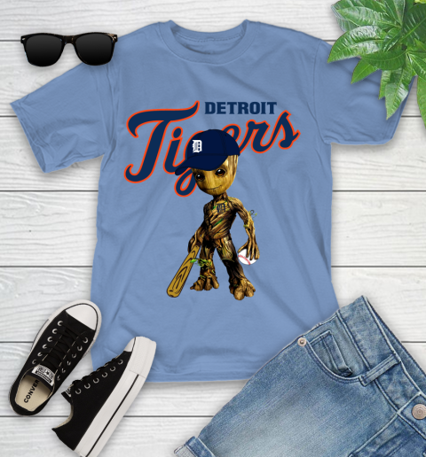 MLB Detroit Tigers Groot Guardians Of The Galaxy Baseball Youth T-Shirt 11