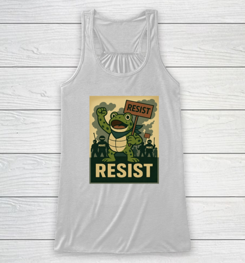 Resist Portland Frog Stand With Frog Digital Protest Shirt Racerback Tank